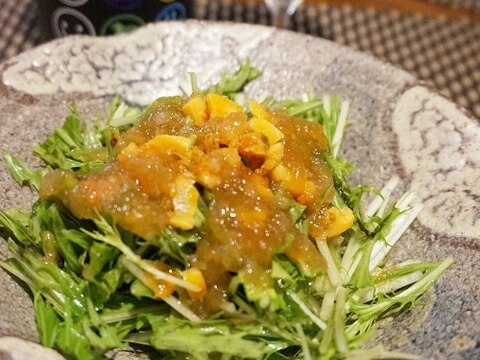 うちバル、ホヤと水菜の柿ドレッシング